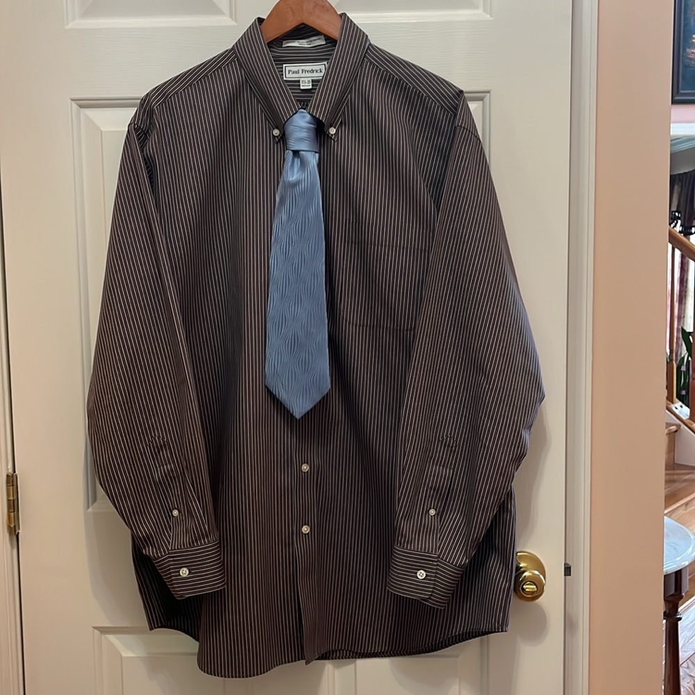 Paul Fredrick Black Striped Men's Shirt - Picture 6 of 6